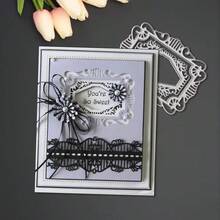 Creative Lace And Creative Labels Metal Cutting Dies, DIY Scrapbooking Album And Embossing Stencil, Greeting Card Making Tool, Card Paper Cutting Crafts ,Gift Card Making Template Die Cuts. - Silver - View 8