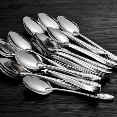 10 Piece Stainless Steel Spoons Set,6.5Inch Stainless Steel Tea Spoon,Silver Long Handle Dessert Watermelon Scoops,Tablespoon,Ice Cream Spoons For Home,Kitchen Or Restaurant Coffee Spoons
