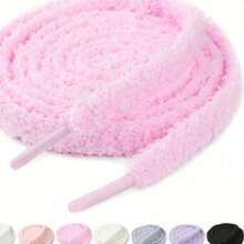 1双加厚加宽的蓬松柔软鞋带，适用于各种鞋子、服装和抽绳配件