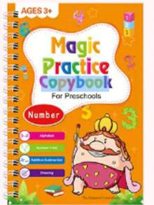 1pc Groove English Calligraphy Practice Book, Handwriting Tracing Workbook For Pen Control And Drawing Practice - Blue - View 4