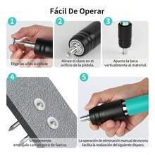 Kit Manual de Remachadora con Accesorios Múltiples, Set de Remachadora Manual con Accesorios y Estuche, Remachadora Manual Ajustable con Accesorios, Kit de Herramienta Manual para Trabajos de Remachado - verde menta - Ver 5