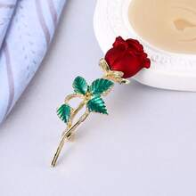 1pc Valentine's Day Rose Brooch New Fashion Elegant Korean Style High-End Clothing Collar Pin Accessory - 彩色 - 查看 1