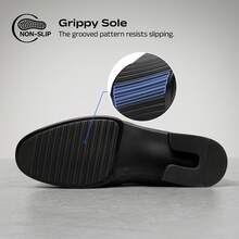 Men's Genuine Leather Penny Loafers Classic Dress Shoes Comfort Slip On Lightweight Formal Casual - 黑與白 - 查看 4