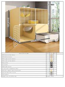 Easy Installation Small Cat Cage With Litter Box, Indoor Cat Villa For Living Room Home Use - Multicolor - View 16