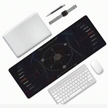 1pc Cyberpunk Holographic Dashboard Mouse Pad, Futuristic Sci-Fi Precise Control E-Sports Pad, Large Non-Slip Office & Gaming Keyboard Mat - Rectangle - View 4
