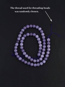 1 String Natural Purple Agate Round Beads With Spacer Beads, Suitable For Handmade Bracelets, Necklaces And Other DIY Jewelry Design, Available In 4mm, 6mm, 8mm And 10mm Sizes - Purple - View 12
