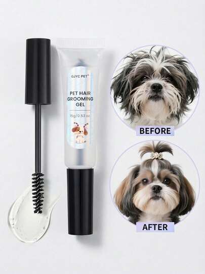 PETSIN 适用于长毛犬的狗狗美容凝胶 - 驯服垫和泪痕，24 小时不粘腻，舔安全配方 - 约克夏犬马耳他犬西施犬 0.53 盎司