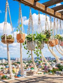 1个室内植物吊篮 - 手工编织室内植物吊篮