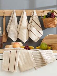 6 Pieces/Pack Sofia Kitchen Tea Towels, Fashion Plaid Pattern, Soft Touch 30*50 Cm