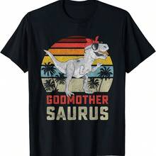 Godmothersaurus T Rex Dinosaur Godmother Saurus Family T-Shirt - 粉色 - 查看 1