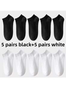 30 Pairs Solid Color Unisex Short Socks, Soft Lightweight Low-Cut Ankle Socks, Suitable For Men And Women, Women's Socks, Invisible Socks, Short Socks, White Socks, Grey Socks, Black Socks, Cute Socks, Girls' Socks, Suitable For Autumn, Winter, Spring, Summer, Mesh Breathable Design, Rail-Style Ventilation Hole Design, Moisture-Wicking 1/3/5/6/9/10/15/20 Pairs - Multicolor - View 9