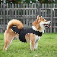 Áo khoác mùa đông ấm áp cho chó, áo khoác cho thú cưng trong thời tiết lạnh, áo khoác ngoài trời cho chó, bộ đồ tuyết cho chó, áo khoác lót bông ngoài trời cho chó, phù hợp cho chó nhỏ, vừa và lớn. - màu đen - Xem 3