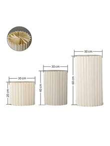 优雅折叠圆形纸质罗马柱，婚礼展示架装饰，可折叠摆件，适用于婚礼甜品桌、商场橱窗展示和生日派对装饰 - 白色 - 查看 1