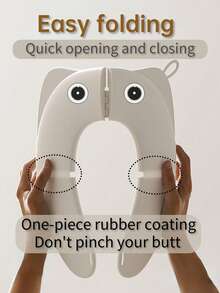 PP Baby Toilet Seat Cushion, Children's Folding Toilet Seat, Gaps Won't Pinch Bottom Portable Toilet Training Suitable For Toilets In Homes/Hotels, Etc. - White - View 8