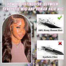 棕色无胶假发，真人发，预先拔毛，预先剪裁，6x5巧克力棕色蕾丝前假发，200%密度，佩戴方便，棕色真人发假发，26英寸，女士款 - S4 - 查看 10