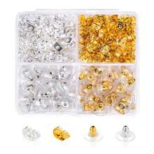 Greater Than Or Equal To 360pcs Plastic Fishhook Earring Backs For Heavy/Droopy Ears, Stud Backings With Box Storage – Hypoallergenic Locking Clutch Bullet-Style Eplacement Findings - Four-compartment Box - View 8
