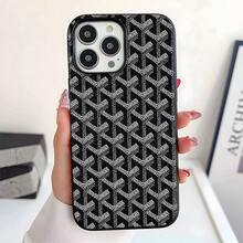 Repeating Geometric Pattern, Large Hole Design, Fashionable Ultra-Light Mobile Phone Case, Concave And Convex Texture Is More Non-Slip, Suitable For IPhone17 16 15 14 13 12 11,AIR Pro Max, Plus, XSMAX, X - Black - View 4