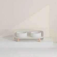 1 bát sứ cho mèo, bát đôi cho chó, bát đựng thức ăn cho mèo, cổ bảo vệ, chống tràn, chống bắn tung tóe, đồ dùng cho thú cưng - 600ml - Xem 10