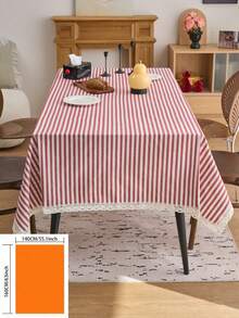 1 chiếc khăn trải bàn sọc đỏ, phong cách trang trí tối giản kiểu nhà nông thôn, hình chữ nhật, phù hợp cho bàn ăn, bàn cà phê, kệ tivi, lối vào, thích hợp cho các dịp lễ, tiệc tùng, đám cưới, bữa tối, nhà cửa, văn phòng, dã ngoại ngoài trời, mọi mùa. - Đỏ - Xem 15
