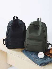 Mochila de PU de unicolor para mujer, multifuncional y elegante para uso diario, bolsa de viaje ligera con múltiples bolsillos y gran capacidad, diseño simple y práctico, adecuada para estudiantes, enfermeras, maestros, profesionales, viajes, traslados, compras, oficina, citas, senderismo, entrenamiento, trabajo y otras ocasiones. También es un regalo ideal para cumpleaños y festividades. - Multicolor - Ver 3