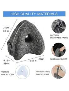 1PC Leg Pillow, Ergonomic Side Sleeping Pillow, Memory Foam Knee Pillow, Adjustable Strap Design, Side Lying Leg Support Pad, Equipped With Detachable Washable Pillowcase, High-Quality Bedding Household Items. - Multicolor - View 3