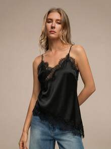 HZXVIC Áo kiểu lệch vai viền ren, gợi cảm và ngây thơ, màu đen mùa hè. - màu đen - Xem 7