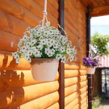 3pcs Fake Artificial Simulated Flowers, UV Resistant And Non Fading, Made Of Artificial Plastic Flowers Suitable For Window Boxes, Flower Pots, Courtyards, Homes, Indoor And Outdoor Decoration - White - View 4