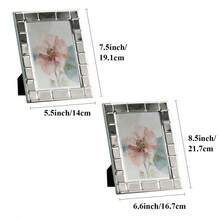 4x6/5x7 Inch Mirror Edged Photo Frame, Cubic 3D Frame, Photo/Artwork Display Stand - Silver - View 4