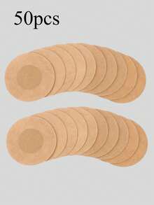 50/100片圆形一次性自粘乳贴，无纺布材质，透气隐形，适用于女士文胸及文胸配件 - 杏色 - 查看 7