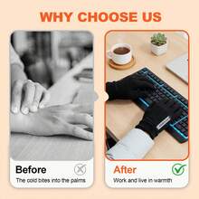 USB-Powered Heated Gloves With Smart 3-Temp Control & Auto Shut-Off - USB-Heated Hand For Weather, USB-Powered Heating ( Not Included), Suitable For Indoor/Outdoor Use, Driving, Commuting,, - Black Heated and Insulated Gloves - 1 Pair - View 6