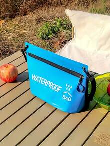 1个防水旅行拉链手提包 - 多功能手提包，带拉链口袋和“防水袋”字样印花，可用作手提化妆包、拉链收纳包、防水单肩化妆包、游泳包、户外旅行便携小包、洗漱包，容量1.32加仑，适合河流徒步、漂流船游泳等户外运动 - 在徒步、露营和水上运动中保持个人物品干燥 - 彩色 - 查看 6