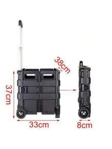 日式戶外便攜式可折疊家用大容量手式拉車，便攜防塵置物車，快遞輕便小推車，伸縮折疊買菜購車。小拉車折疊小推車，露營野餐拉桿車，營地車露營手推車 - 黑色 - 查看 10