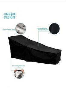 1pc Chaise Lounge Cover, Outdoor Waterproof Beach Chair Cover, Garden Dust-Proof Sunscreen Lounge Chair Cover - Multicolor - View 1