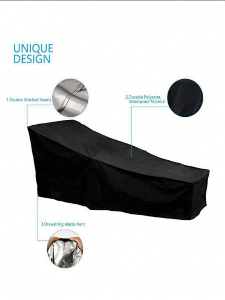 1pc Chaise Lounge Cover, Outdoor Waterproof Beach Chair Cover, Garden Dust-Proof Sunscreen Lounge Chair Cover - Multicolor - View 1