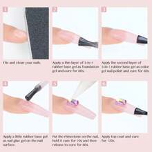 SAVILAND Builder Gels Nail Kit - 60g Nude Pink Nail Extension Gel Set Nail Strengthen Hard Gel Nail Art Manicure Set With 10pcs Acrylic Nail Brush &Amp; 100pcs Nail Forms For Beginners - ColorB - 查看 6