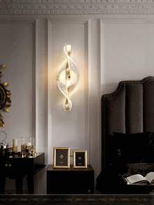 1pc/2pcs Modern Curved Wave Wall Lamp - Dimmable Acrylic Wall Sconce, Suitable For Bedroom, Hallway And Entryway Ambient Lighting, Multifunctional Decorative Lighting Fixture For Contemporary Home And Commercial Spaces - Multicolor - View 10