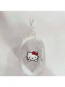 Sanrio 1个可爱三丽鸥Hello Kitty便携迷你时尚拉链收纳包透明数码包带钥匙扣，可装耳机和充电器，小巧便携，耐用拉链封口，是送给女孩和三丽鸥粉丝的完美旅行日常礼物。 - 彩色 - 查看 10