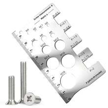1pc 304 Stainless Steel Screw Measuring Ruler, Screw & Bolt Measurement Caliper, Durable, Precise Thread And Distance Measurement Scale, Screw Nut Gauge, M12 Precision Distance Diameter Caliper