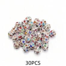 30pcs Shiny Round Beads Rhinestone Spacer Beads For Making Jewelry, DIY Bracelet Necklace - Diamond Ball - View 14