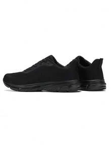 Men's Knit Casual Sports Shoes, Lightweight Breathable Running Sneakers - Black - View 6