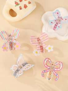 1pc Valentine's Day 3D Butterfly Claw Clip, Fashionable Hollow Fruit Print Hair Claw, Stylish And Versatile, Durable Hair Accessory, Non-Slip Hair Claw, Holiday Accessory Women Hair Accessories Fashion Hair Clips - Multicolor - View 1