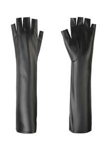 1双摩托车半指手套，加长皮革半指手套，掌心保护，男女皆宜，适合户外运动、骑行、家务、钓鱼等，是送给家人、朋友和情侣的绝佳礼物。 - 彩色 - 查看 9