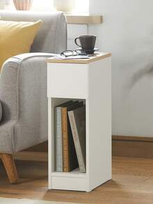 SoBuy Bedside Table With Drawer For Box Spring Bed, Sofa Table, Side Table, Narrow Telephone Table, Bedside Cabinet, Bedside Table, W X H X D Approx.: 20 X 60 X 35 Cm FBT111