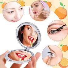 مرآة مطوية مرصعة بالألماس، طراز المندالا بأشكال قلب/دائري/مربع، مصنوعة من جلد البولي يوريثان، مرآة مرصعة بالألماس للمكياج، مناسبة للسفر، حرفة للمبتدئين - متعدد الألوان - مشاهدة 4