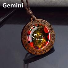 1PC Zodiac Constellation Pendant Necklace Men's Astrology Charm Gift For Birthday Valentine's Day And Special Occasions - style - View 12