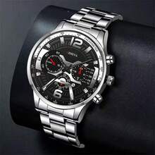 Men's Watch Set With Cross Chain And Ring, Father's Day Gift. - Bạc - Xem 3