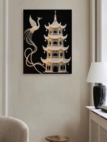 1 Set DIY Handmade Pearl Painting, Size 30x40cm/11.81x17.85in, DIY Handmade Pearl Inlaid Painting, Comes With Self-Adhesive Pearls And Diamonds, Suitable For Home Decor, New House Decoration, DIY Hobbyists, Best Friend Gifts, Diamond Painting Kit, Frameless