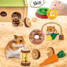 8/15pcs Hamster Chew Stick Set, Small Animal Chew Toys, Rodent Pet Toys, Enrichment Pet Toy Assortment Suitable For Gerbils, Mice, Rabbits And Hamsters - Multicolor - View 4