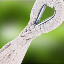 Hamaca Blanca Con Flecos 100x200x280cm Para Jardín Y Exterio - Blanco - Ver 8