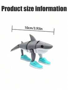 Tralalero Tralala Movable Shark Sneaker Abstract Art Desktop Decor - Sturdy Plastic Whimsical Home Accessory, Ideal Gift For Halloween And Christmas, Fun Decorative Piece For Year-Round Room Decor, Unique Design - Multicolor - View 4